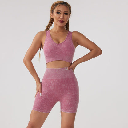 Ensemble deux pièces de sport vierge pour femme, style yoga