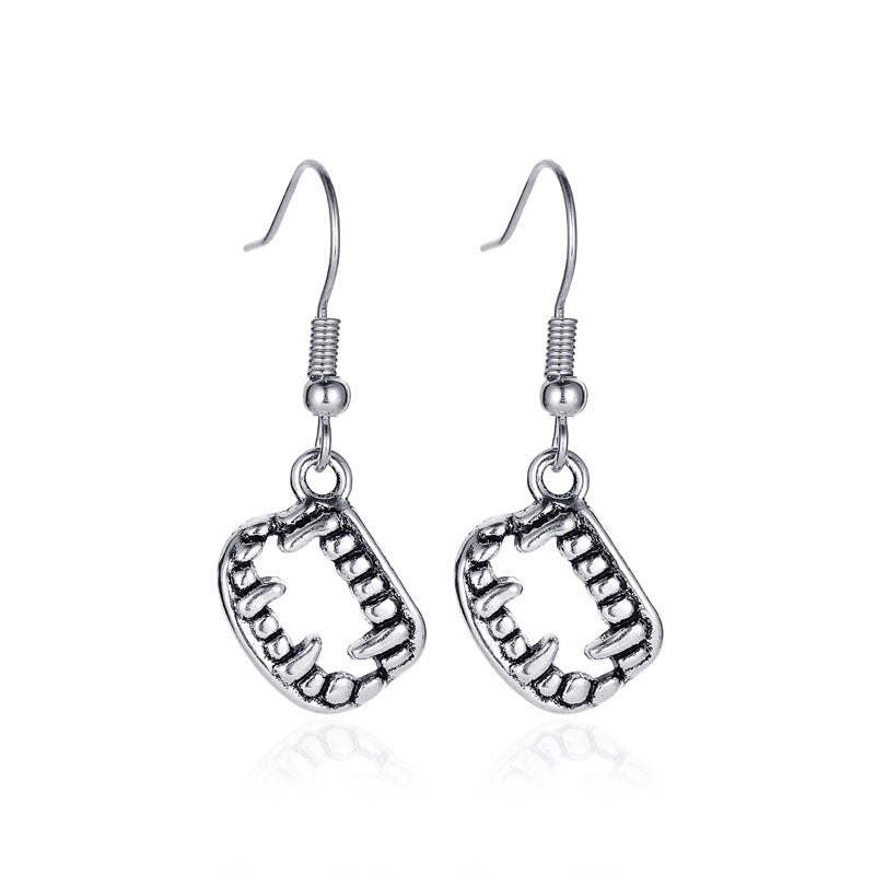 Halloween Skeleton Bat Spider Earrings Alloy Retro Style