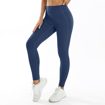Women Yoga Solid Color High Waist Sports Leggings