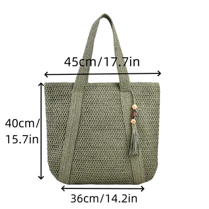 Summer Women Leisure Beach Woven Tote Bag