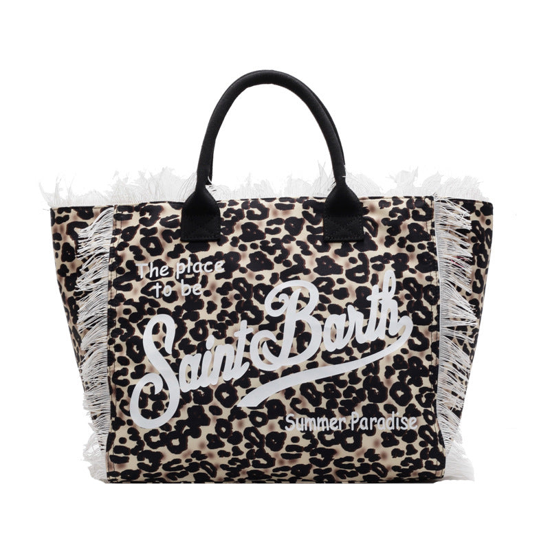 Fashion Tassel Large Capacity Canvas Beach Bag