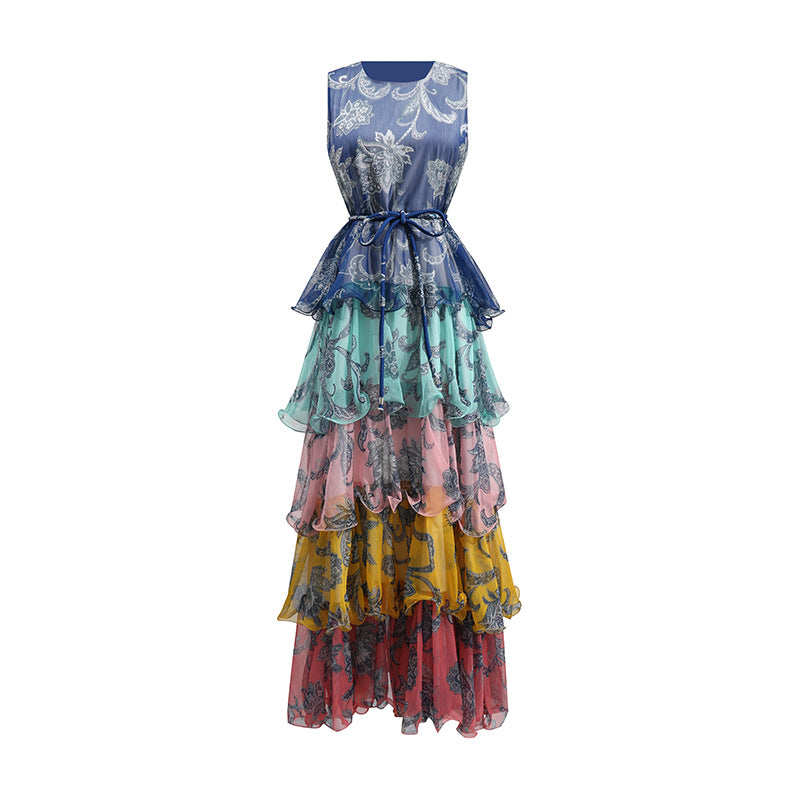 Vestido elegante con estampado floral bohemio para mujer