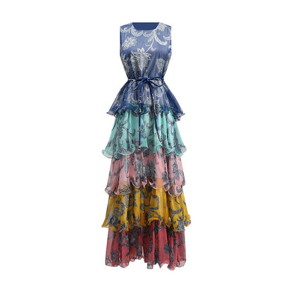 Vestido elegante con estampado floral bohemio para mujer
