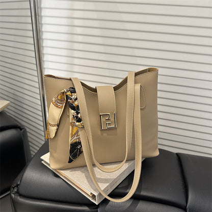 Bolso tote informal de seda de color liso para mujer, estilo urbano