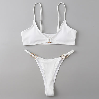 Bikini sexy de couleur unie pour femme