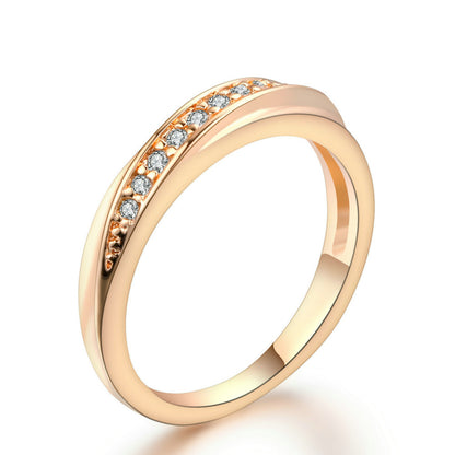 Anillo de circonita microincrustada simple de moda para mujer