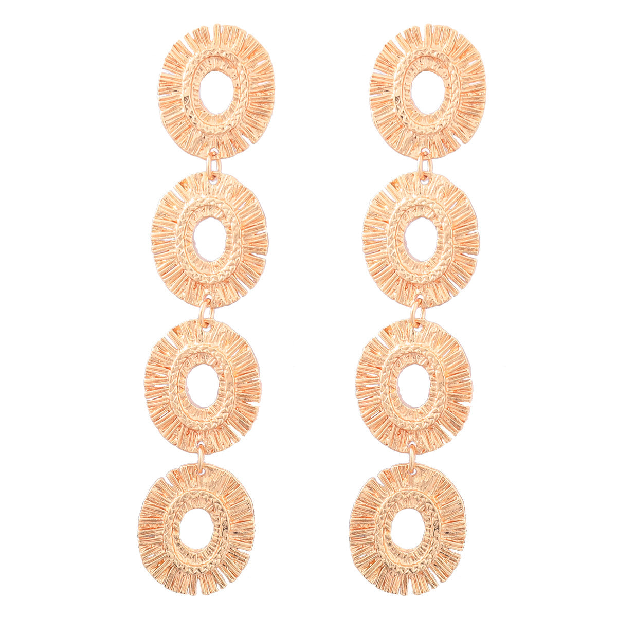 Bohemian Hollow Oval Alloy Dangle Earrings