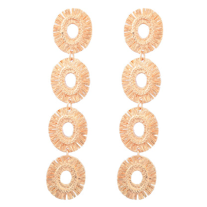 Bohemian Hollow Oval Alloy Dangle Earrings