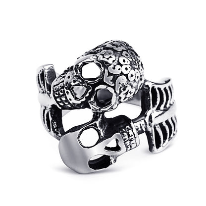Halloween Women Gothic Vintage Antique Skull Ring