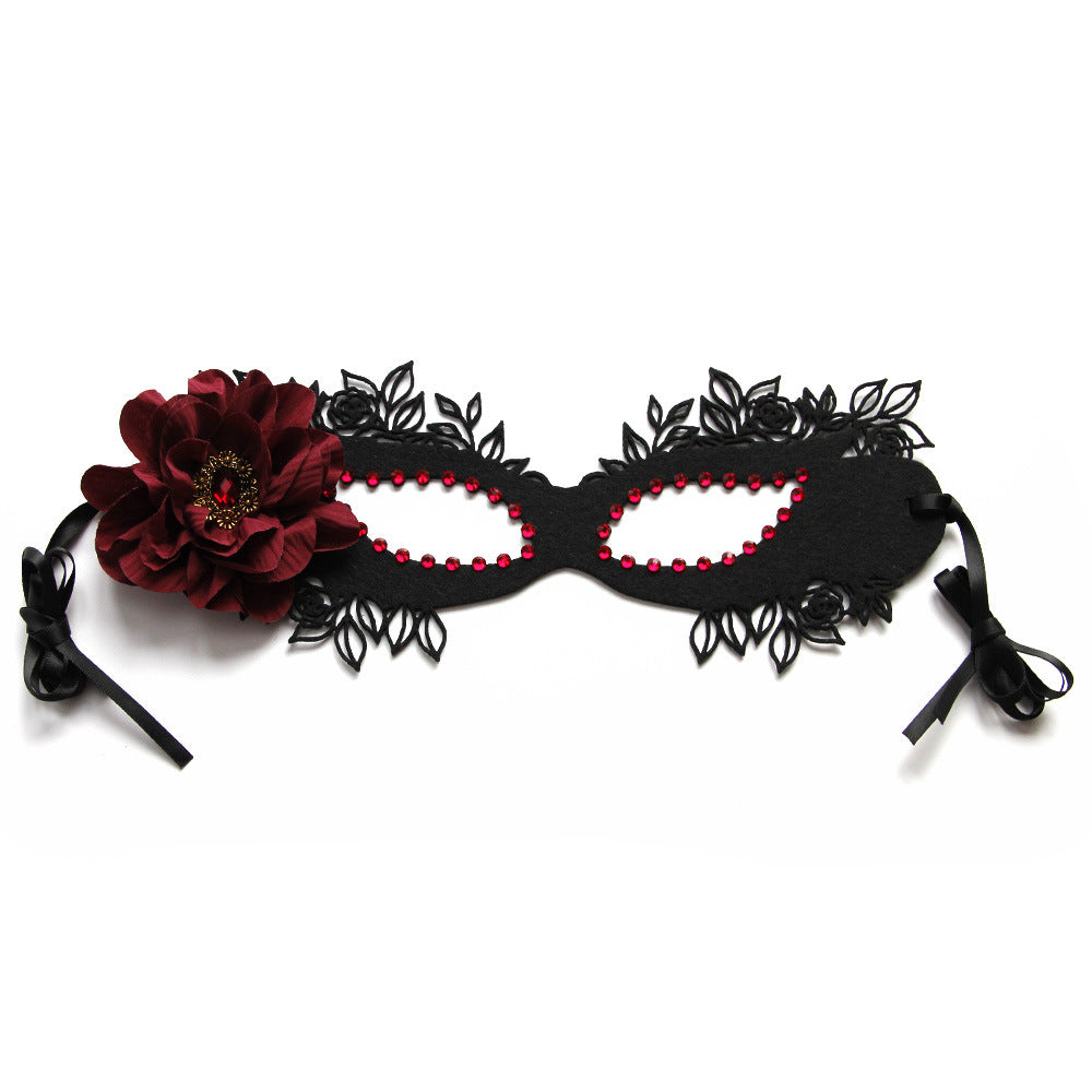 Gothic Halloween Rose Mask Cloth One Size