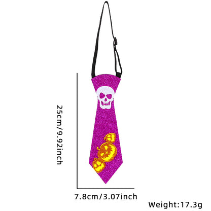 Corbata decorativa de calavera de calabaza para mascarada de Halloween para niños