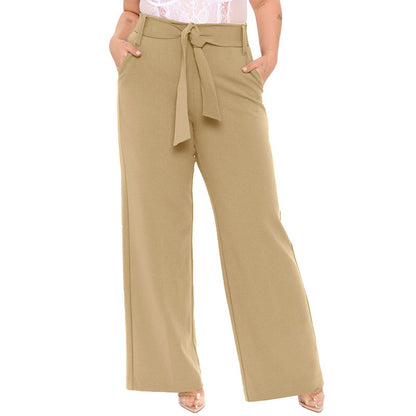 Summer Women Casual Solid Color Wide-Leg Pants