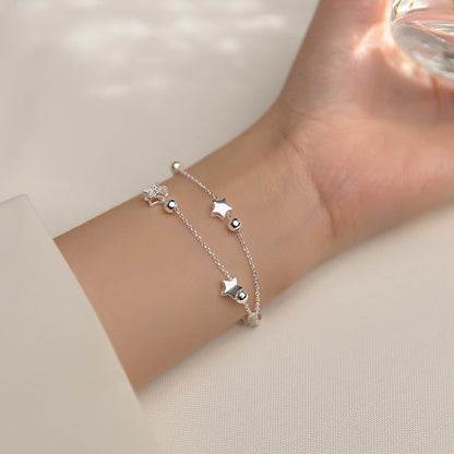 Women Fashion Star Double Layer Chain Bracelet