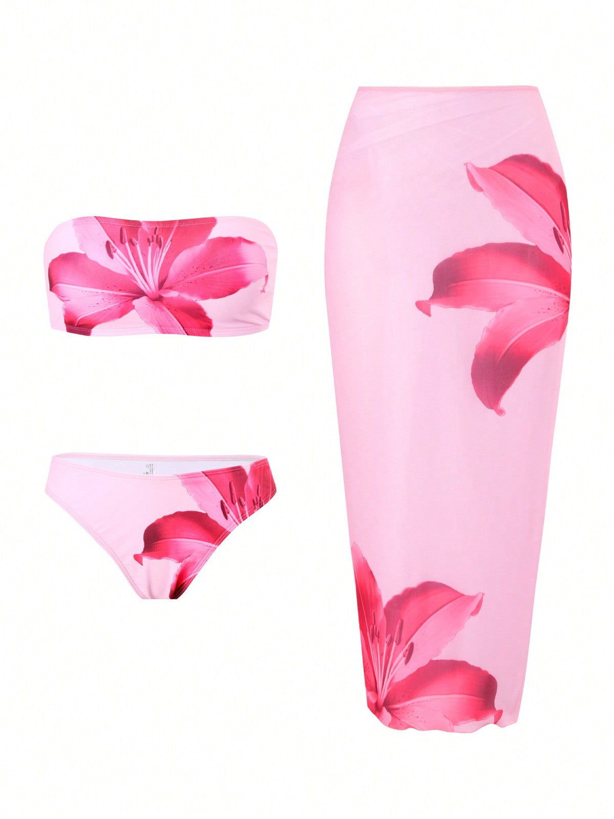 Maillot de bain 3 pièces sexy à imprimé floral pour femme