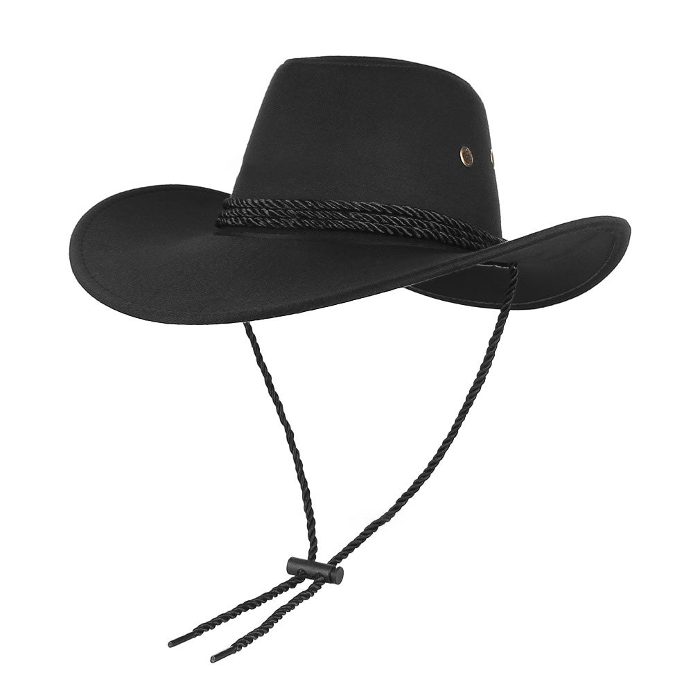 Sombrero parasol retro de gamuza estilo western para hombre y mujer