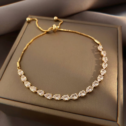 Pulsera de circonitas sencilla de moda para mujer