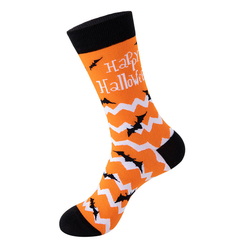 Women Fashion Cotton Halloween Skull Head Socks