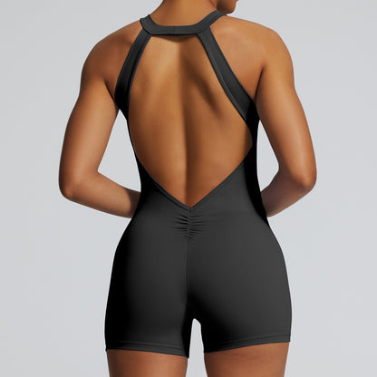 Combinaison de yoga sans manches, couleur unie, sexy et tendance pour femmes