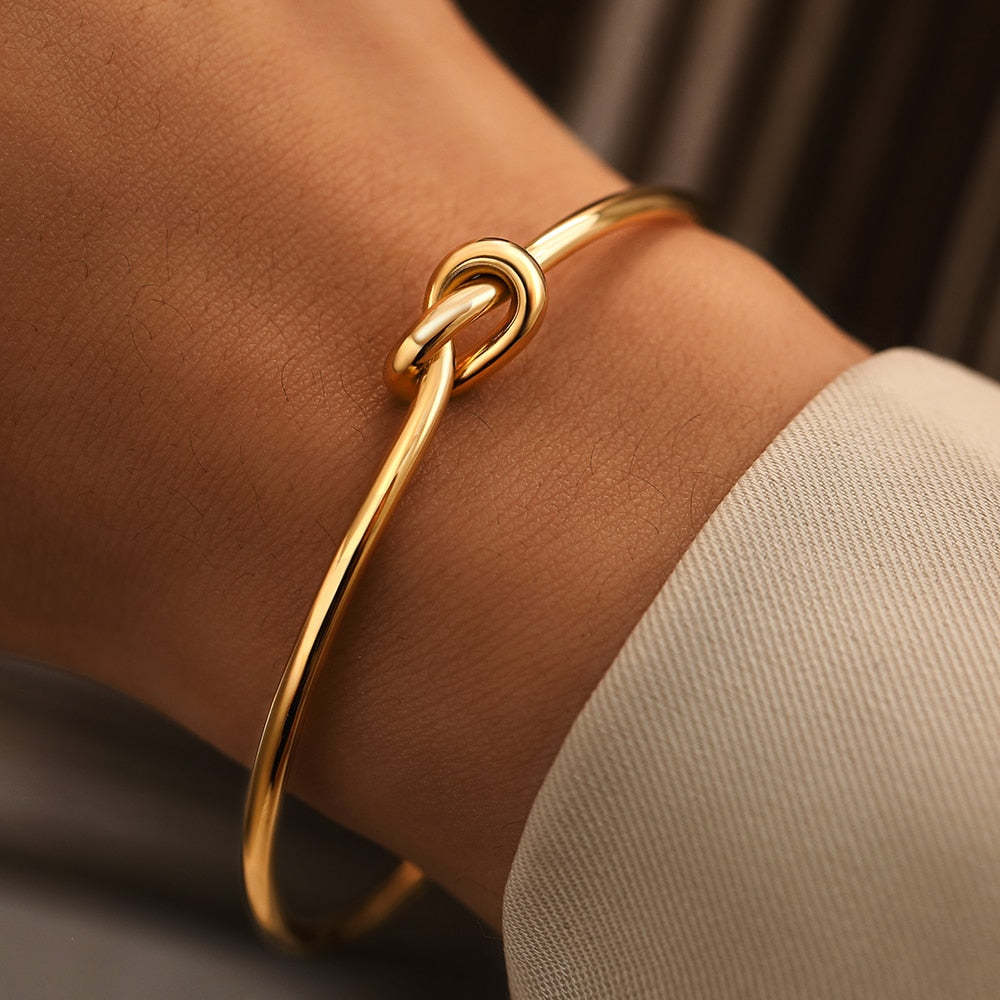 Women Fashion Titanium Steel 18k Gold Plated Bracelet