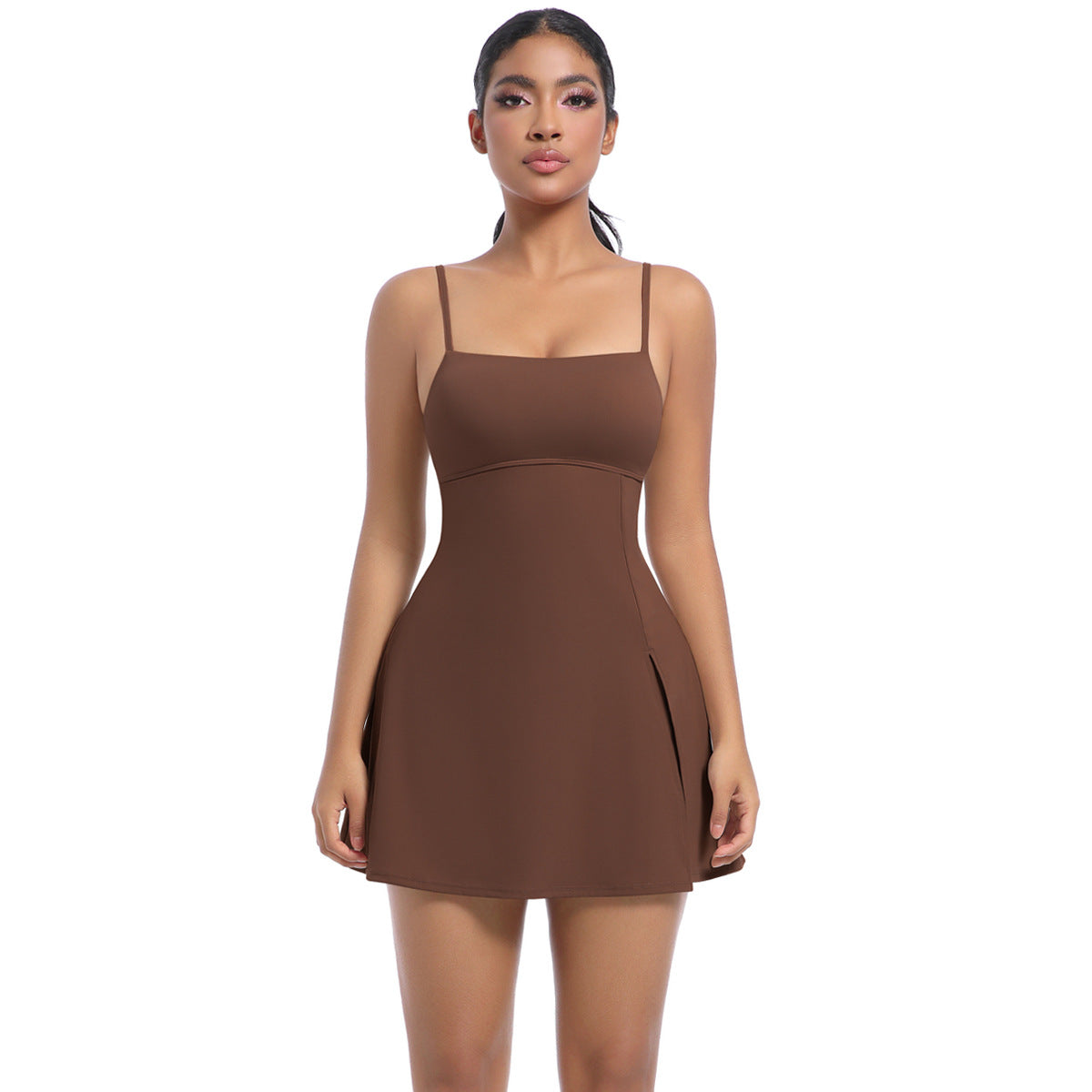 Women Casual Spaghetti Strap Backless Tennis Dress