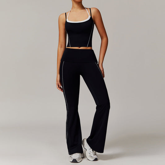 Women Yoga Color Contrast Two-Piece Set