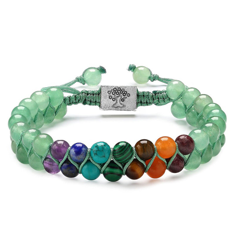 Unisex Casual Bohemian Turquoise Double Layer Bracelet