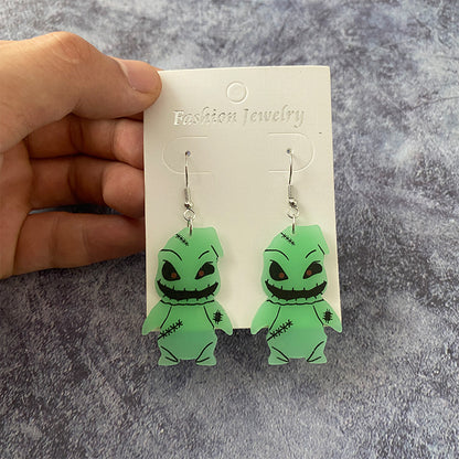 Halloween Women Horror Funny Demon Ghost Acrylic Earrings