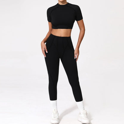 Yoga Quick-Drying Tight Short-Sleeved Fitness Set