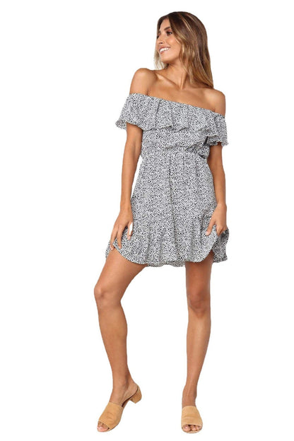 Sexy Women Summer Vacation Off-Shoulder Dress