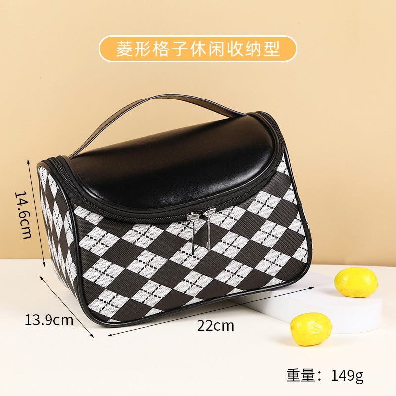 Bolsa de cosméticos impermeable con diseño de pata de gallo