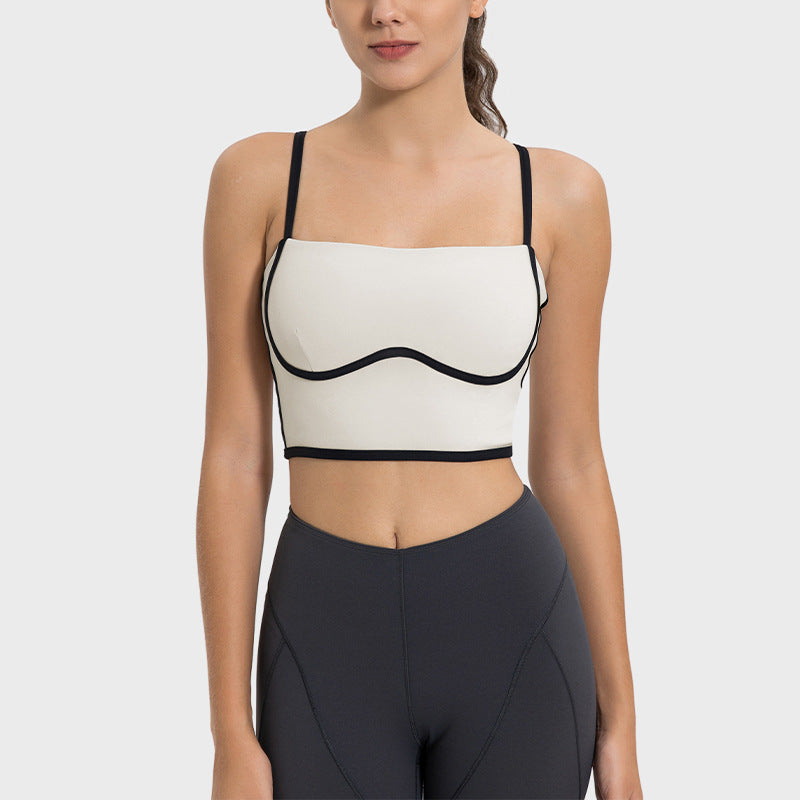 Soutien-gorge de sport sexy à coutures contrastées pour femmes