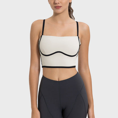 Soutien-gorge de sport sexy à coutures contrastées pour femmes