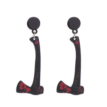 Halloween Women Horror Funny Acrylic Knife Earrings