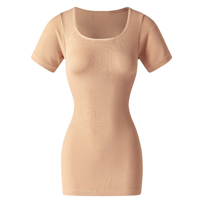 Women Fashion Solid Color Slim-Fit Yoga Dress