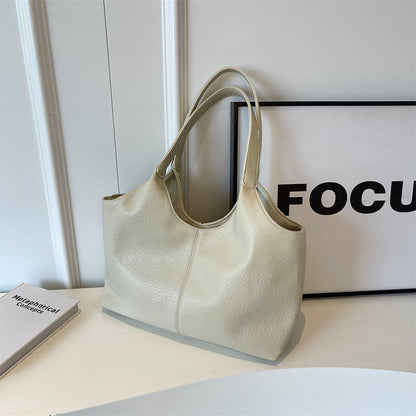 Sac fourre-tout décontracté simple de grande capacité pour femme, couleur unie