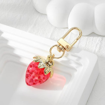 Cute Strawberry Heart-Shaped Key Chain Pendant