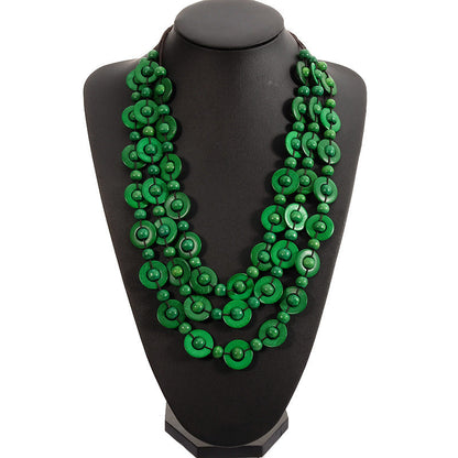 Collar tejido de longitud media de estilo étnico bohemio