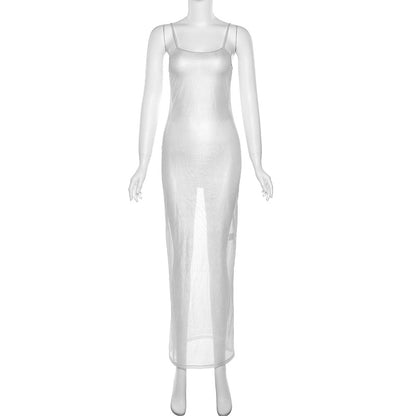 Women Fashion Sexy Perspective Spaghetti Strap Tight Dress