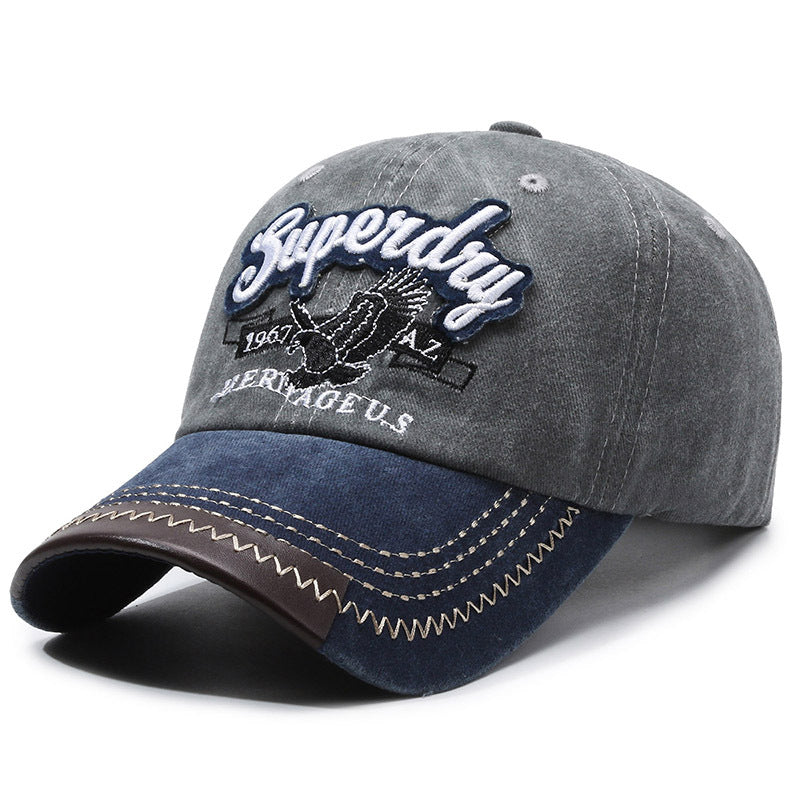 Gorra vintage de algodón bordada para exteriores