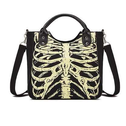 Bolso de hombro con calavera luminosa de Halloween para mujer