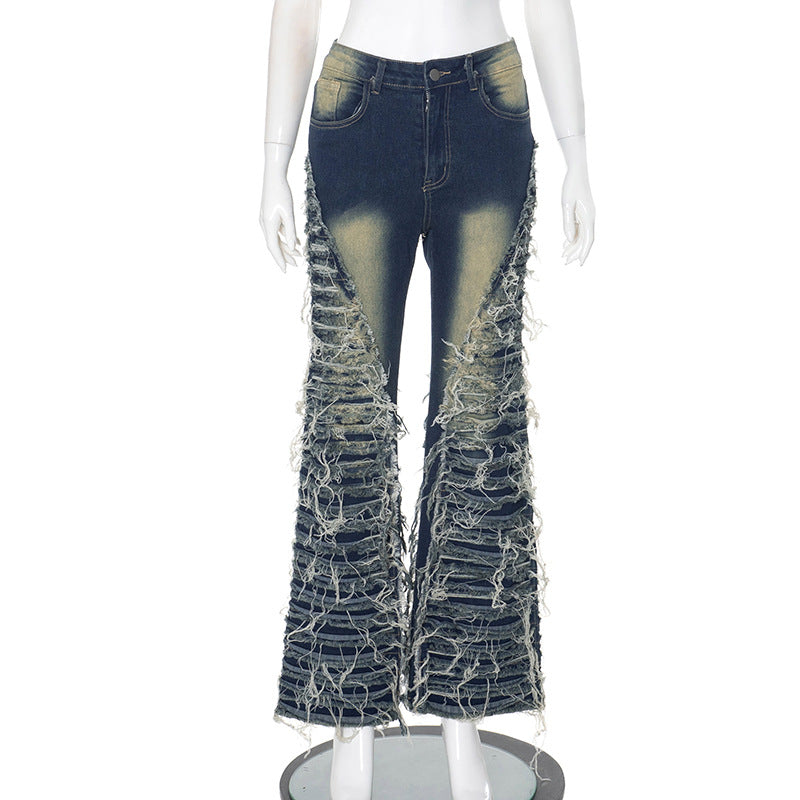 Women Fashion Stretch Padded Straight Leg Jeans - Blue