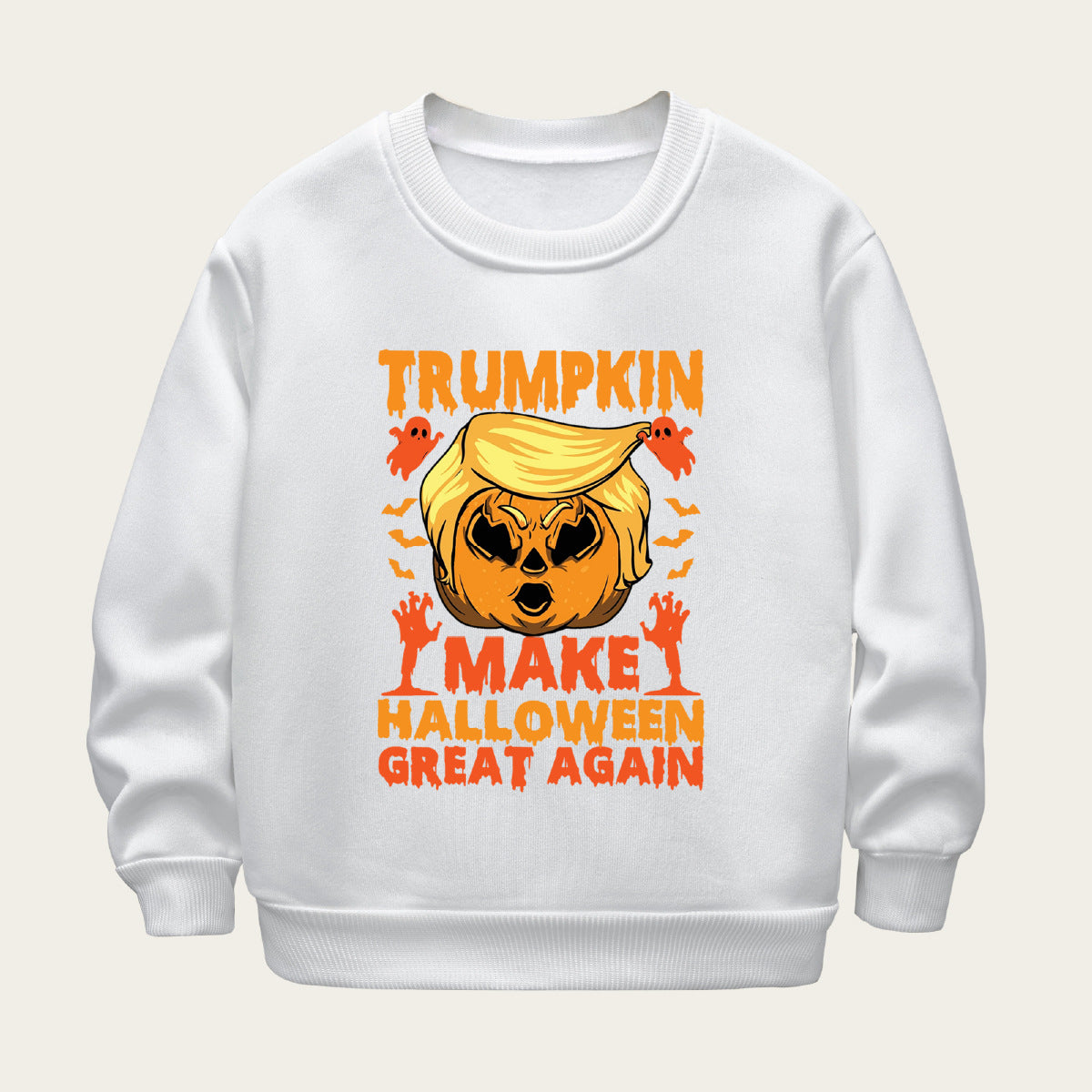 Kids Toddler Boys Girls Halloween Cartoon Print Fleece Sweatshirt