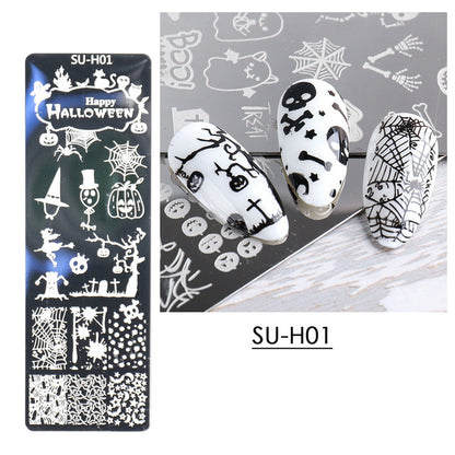 Halloween Series Pumpkin Skull Spider Web Nail Sticker
