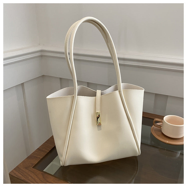 Sac fourre-tout décontracté de grande capacité pour femme, couleur unie
