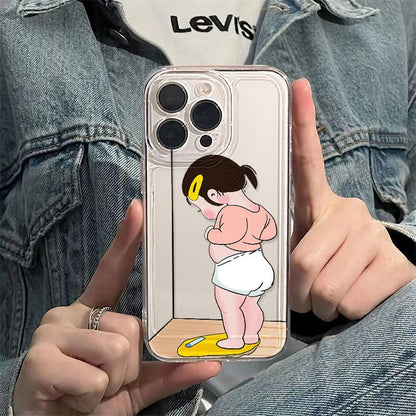 Fashion Girl's Transparent All-Inclusive Printed Phone Case