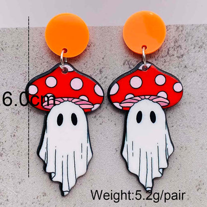 Halloween Women Horror Personality Mushroom Head Ghost Earrings