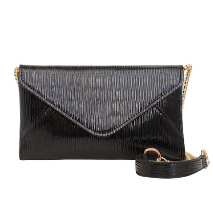 Sac enveloppe en PU de couleur unie pour femme, style décontracté et tendance