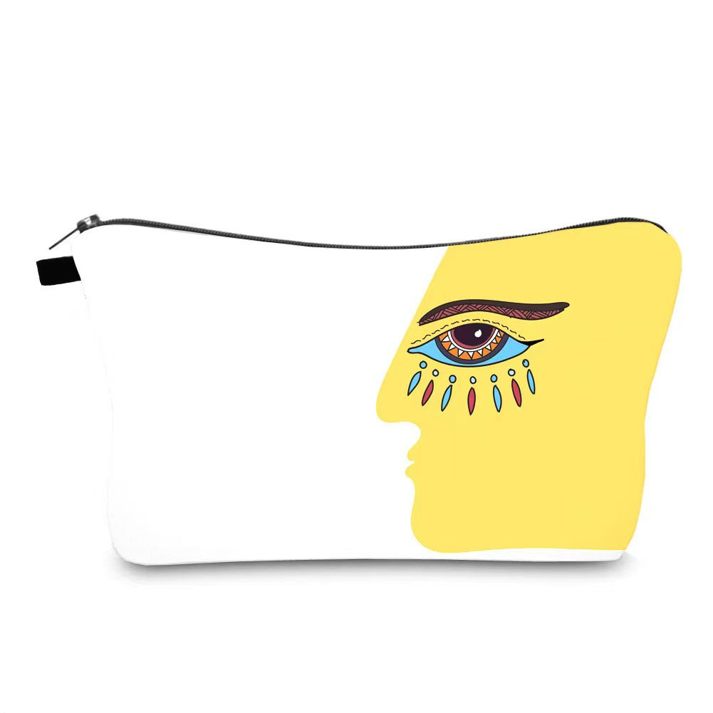 Bolsa de cosméticos sencilla y moderna con diseño de ojo malvado para mujer