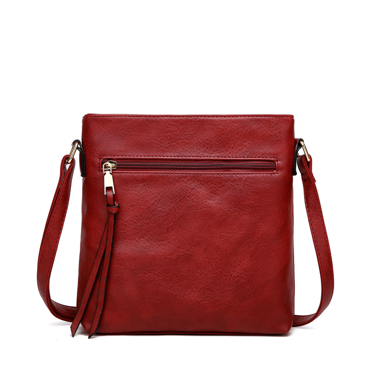 Women Autumn Retro Tassel Double Zipper Bucket Bag