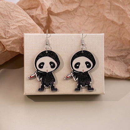 Halloween Women Cartoon Ghost Skull Earrings Alloy Jewelry